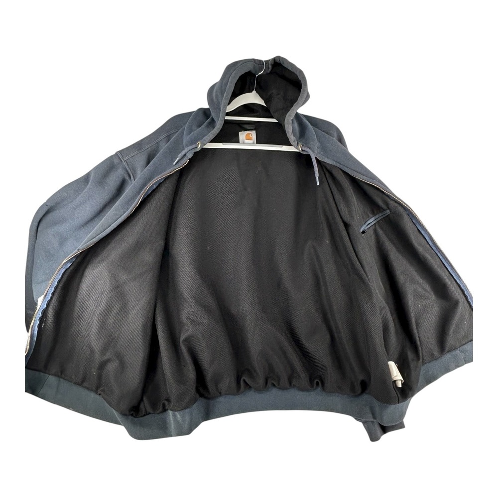 VTG Carhartt Jacket Hoodie Rain Defender Gray Mens 2XL Paint Distressed Read - Picture 8 of 13